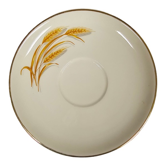 Vintage Golden Wheat 6" Ceramic Saucer Set of 4 - Picture 5 of 12